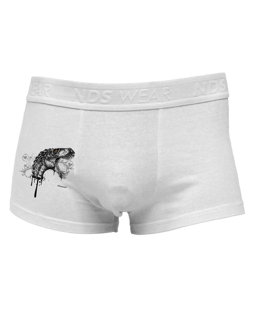 Artistic Ink Style Dinosaur Head Design Side Printed Mens Trunk Underwear by TooLoud-Mens Trunk Underwear-NDS Wear-White-Small-Davson Sales