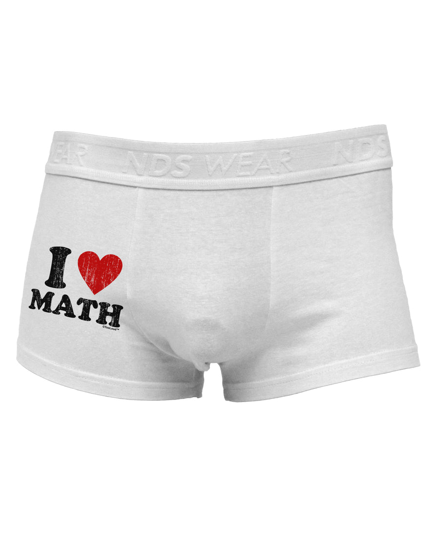 I Heart Math Distressed Side Printed Mens Trunk Underwear by TooLoud-Mens Trunk Underwear-NDS Wear-White-Small-Davson Sales