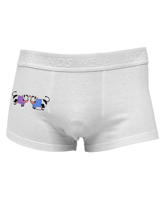 Cute Pair of Sweater Cows Side Printed Mens Trunk Underwear-Mens Trunk Underwear-NDS Wear-White-Small-Davson Sales