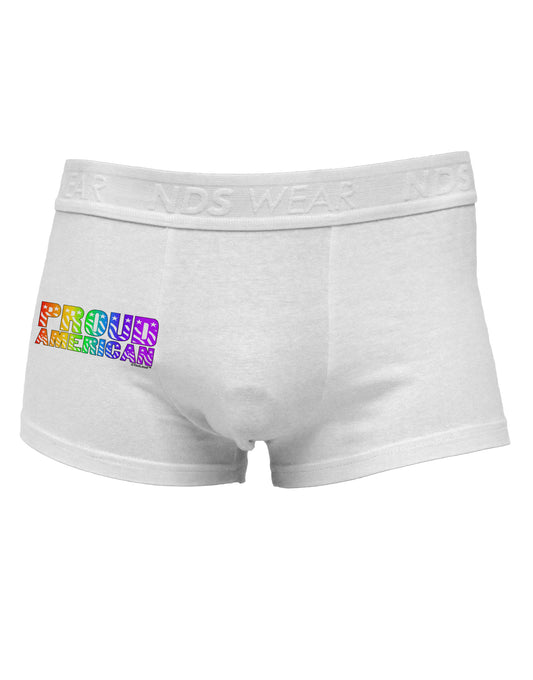 Proud American Rainbow Text Side Printed Mens Trunk Underwear by TooLoud-Mens Trunk Underwear-NDS Wear-White-Small-Davson Sales