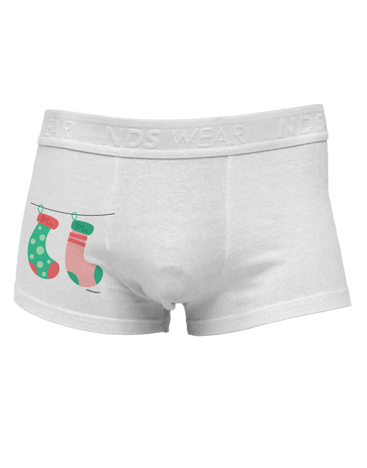 Cute Mr and Mr Christmas Couple Stockings Side Printed Mens Trunk Underwear by TooLoud-Mens Trunk Underwear-NDS Wear-White-Small-Davson Sales