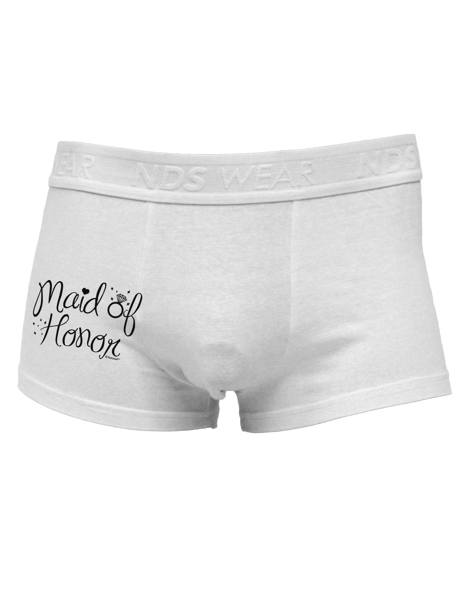 Maid of Honor - Diamond Ring Design Side Printed Mens Trunk Underwear-Mens Trunk Underwear-NDS Wear-White-Small-Davson Sales
