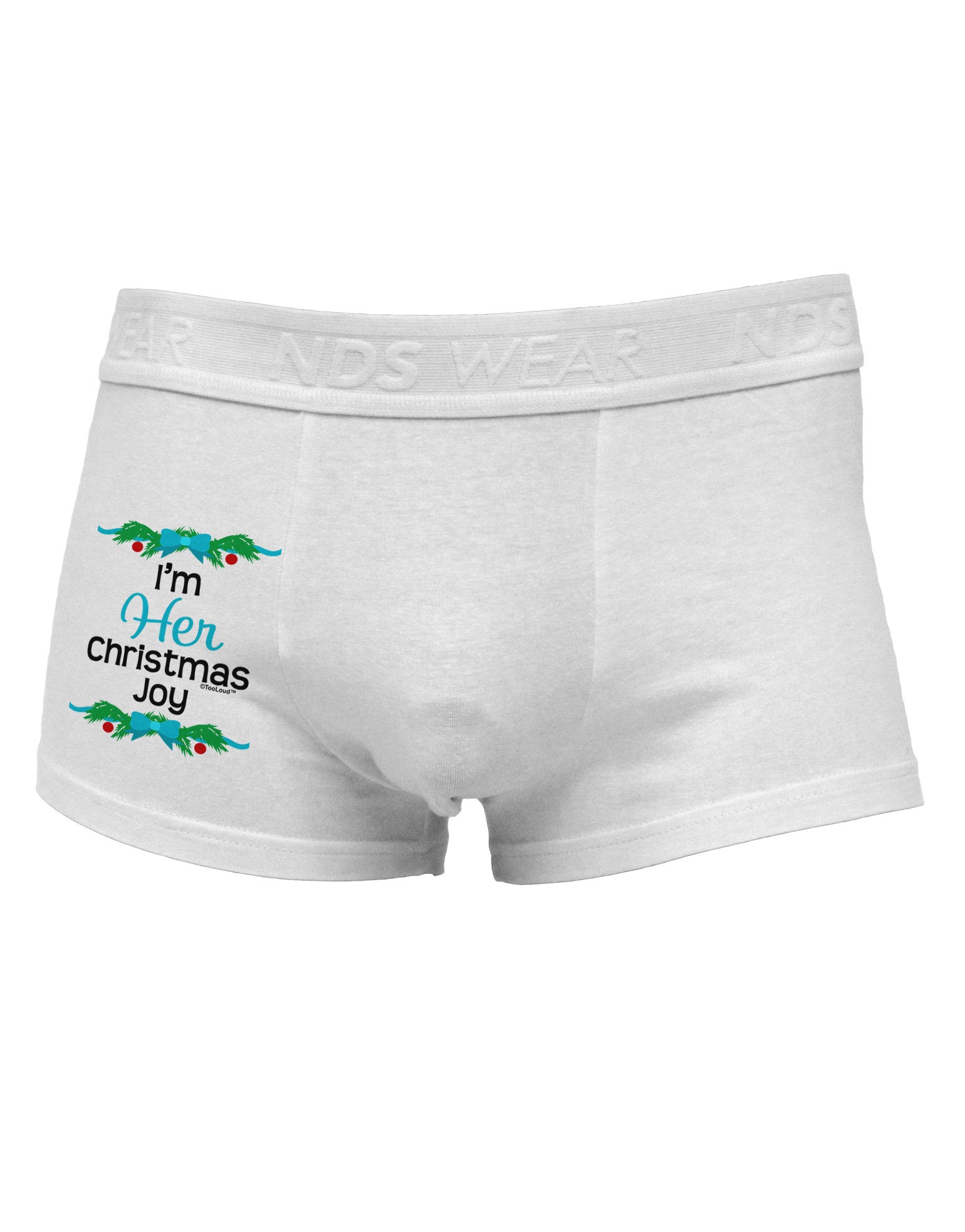 Her Christmas Joy Matching His & Hers Side Printed Mens Trunk Underwear-Mens Trunk Underwear-NDS Wear-White-Small-Davson Sales
