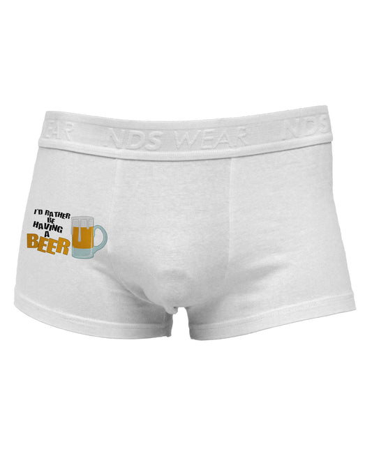 I'd Rather Be Having A Beer Side Printed Mens Trunk Underwear-Mens Trunk Underwear-NDS Wear-White-Small-Davson Sales
