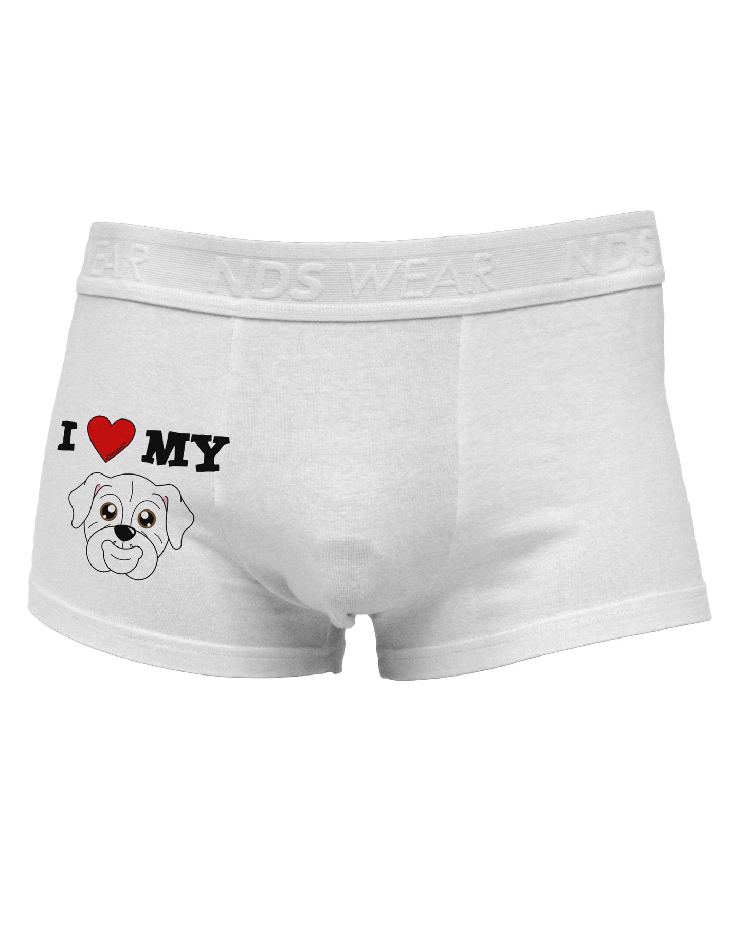 I Heart My - Cute Bulldog - White Side Printed Mens Trunk Underwear by TooLoud-Mens Trunk Underwear-TooLoud-White-Small-Davson Sales
