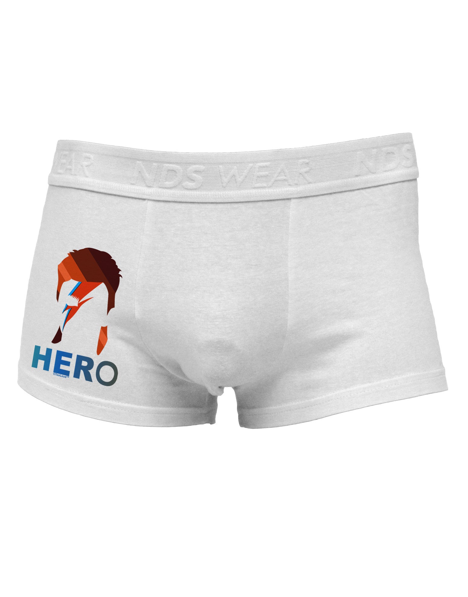 Hero of the Weirdos Side Printed Mens Trunk Underwear by NDS Wear-Mens Trunk Underwear-NDS Wear-White-Small-Davson Sales