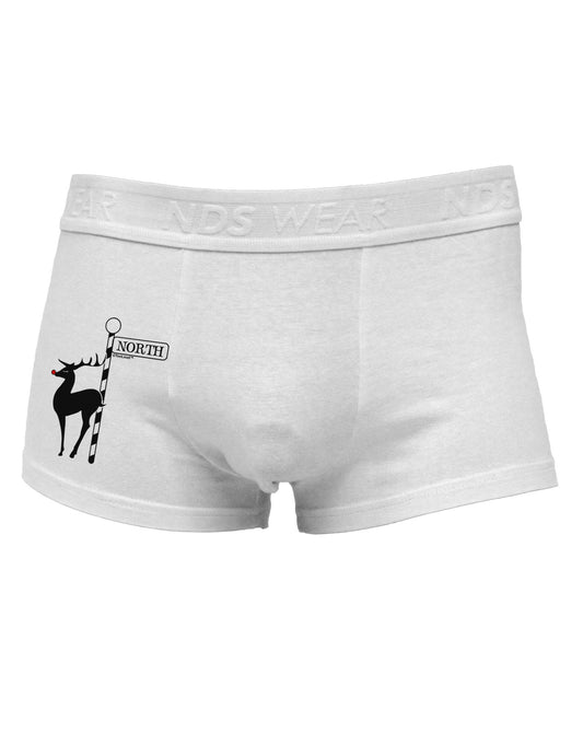 Rudolf the Ratchet Reindeer Side Printed Mens Trunk Underwear-Mens Trunk Underwear-NDS Wear-White-Small-Davson Sales