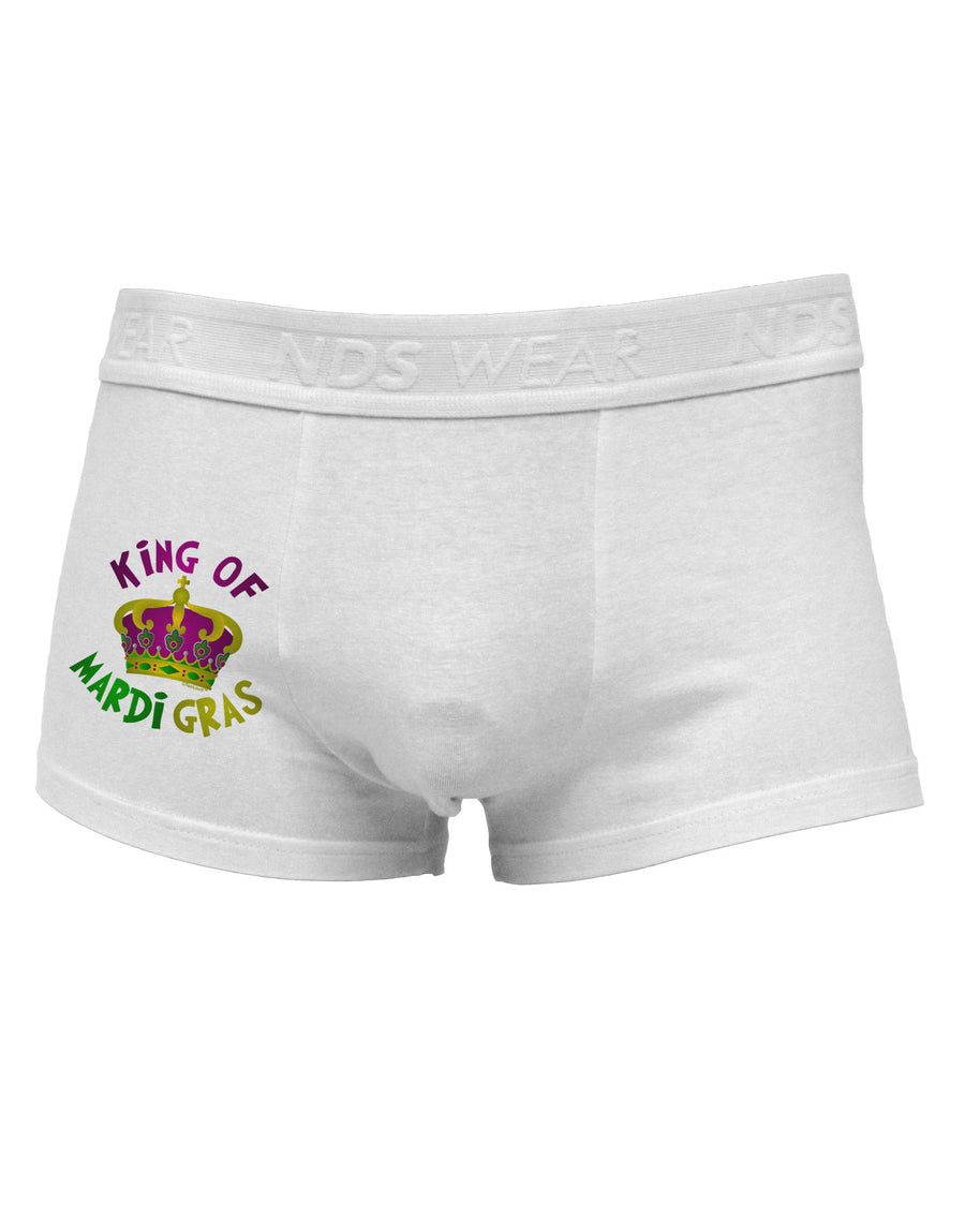 King Of Mardi Gras Side Printed Mens Trunk Underwear-Mens Trunk Underwear-NDS Wear-White-Small-Davson Sales