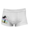 Beach Please - Summer Colors with Palm Trees Side Printed Mens Trunk Underwear-Mens Trunk Underwear-NDS Wear-White-Small-Davson Sales