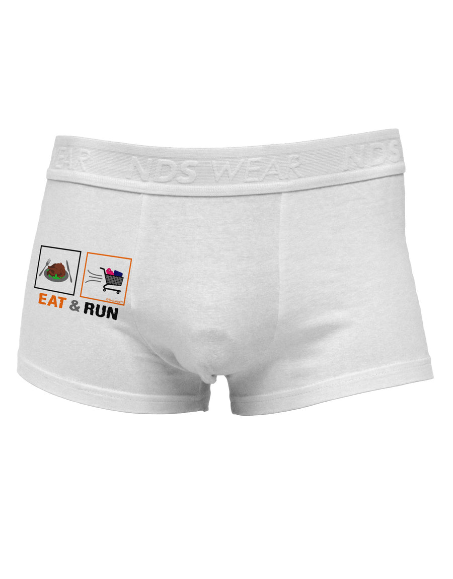 Eat & Run Black Friday Side Printed Mens Trunk Underwear-Mens Trunk Underwear-NDS Wear-White-Small-Davson Sales