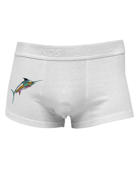 Colorful Vector Swordfish Side Printed Mens Trunk Underwear-Mens Trunk Underwear-NDS Wear-White-Small-Davson Sales