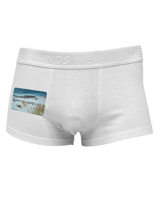 CO Snow Scene Side Printed Mens Trunk Underwear-Mens Trunk Underwear-NDS Wear-White-Small-Davson Sales