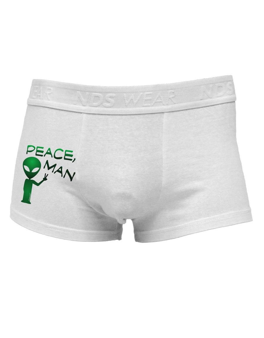 Peace Man Alien Side Printed Mens Trunk Underwear-Mens Trunk Underwear-NDS Wear-White-Small-Davson Sales
