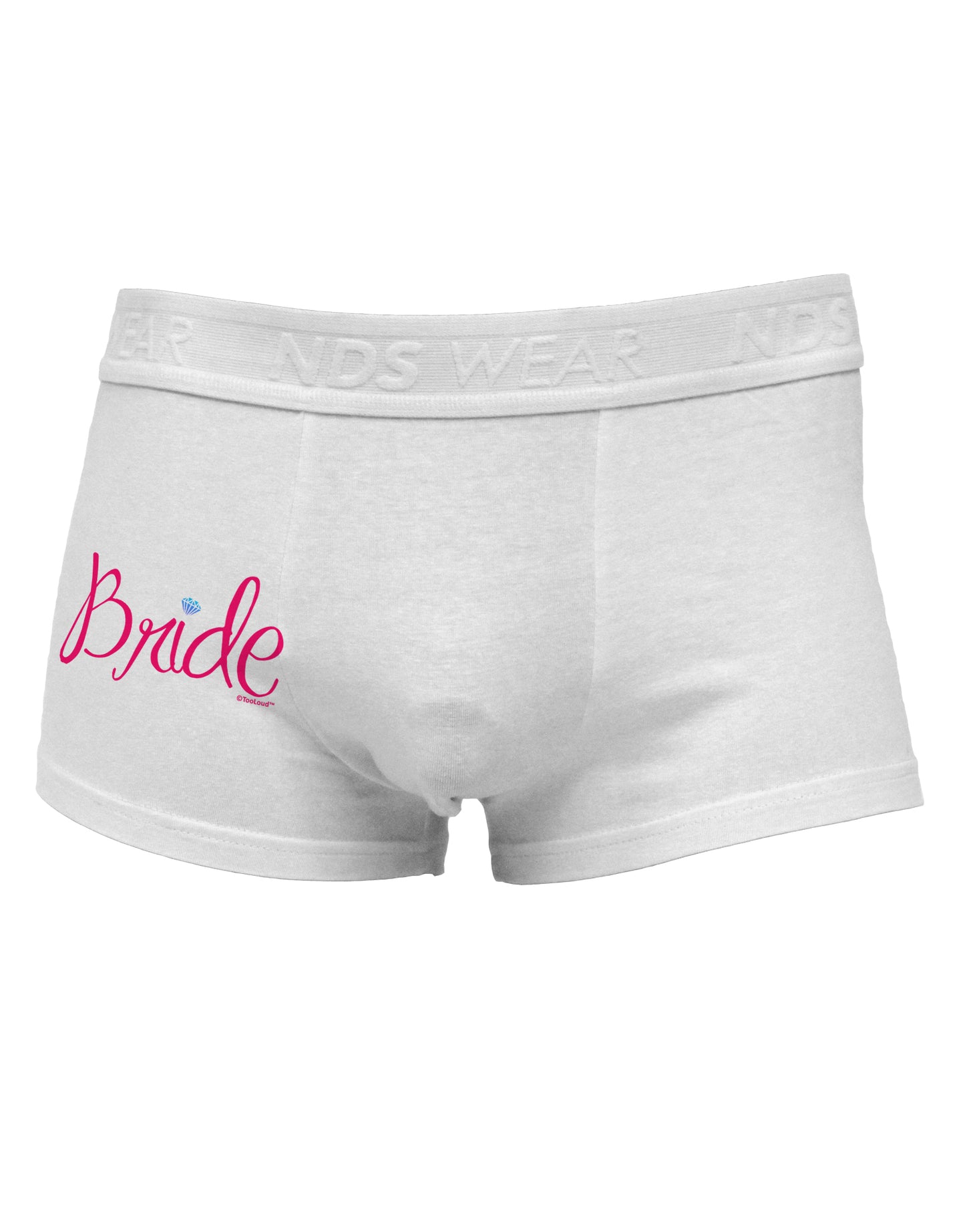Bride Design - Diamond - Color Side Printed Mens Trunk Underwear-Mens Trunk Underwear-NDS Wear-White-Small-Davson Sales