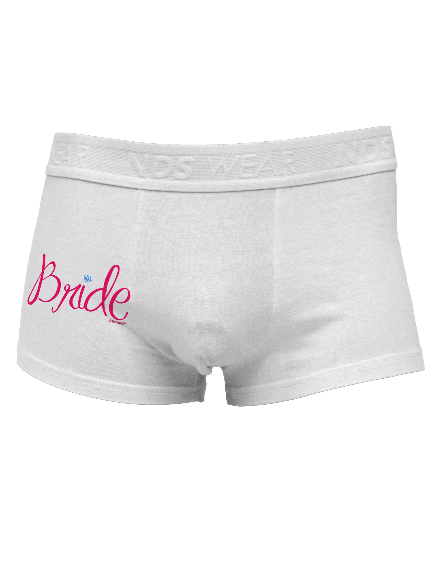 Bride Design - Diamond - Color Side Printed Mens Trunk Underwear-Mens Trunk Underwear-NDS Wear-White-Small-Davson Sales