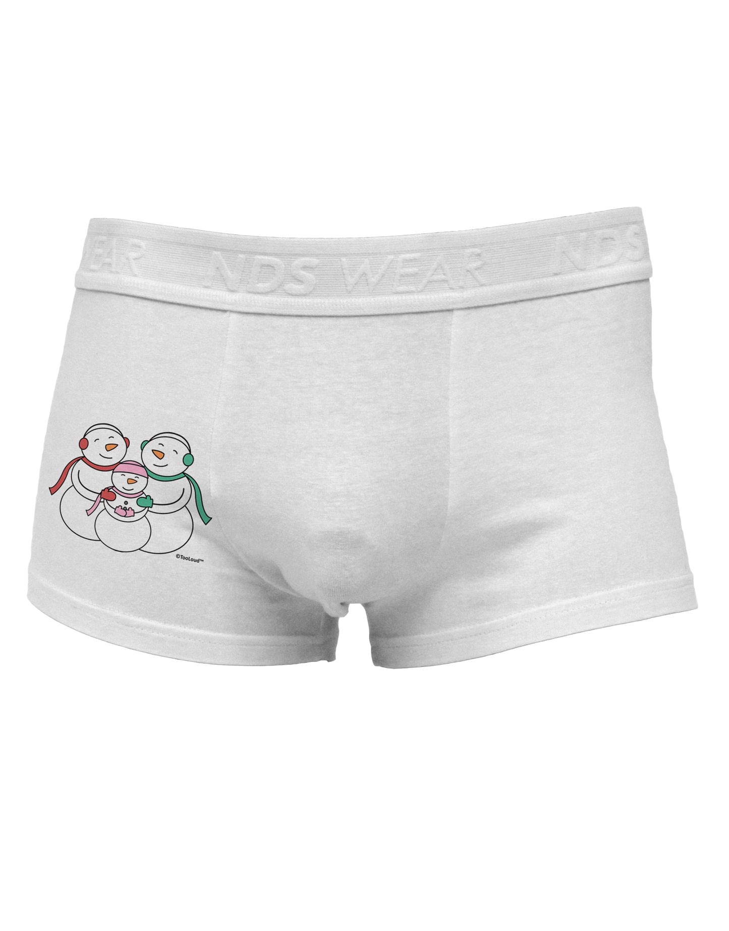 Cute Snowman Family with Girl Side Printed Mens Trunk Underwear by TooLoud-Mens Trunk Underwear-NDS Wear-White-Small-Davson Sales