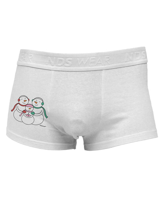 Cute Snowman Family with Girl Side Printed Mens Trunk Underwear by TooLoud-Mens Trunk Underwear-NDS Wear-White-Small-Davson Sales