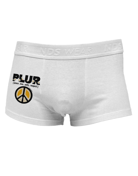 PLUR Daisies Side Printed Mens Trunk Underwear-Mens Trunk Underwear-NDS Wear-White-Small-Davson Sales