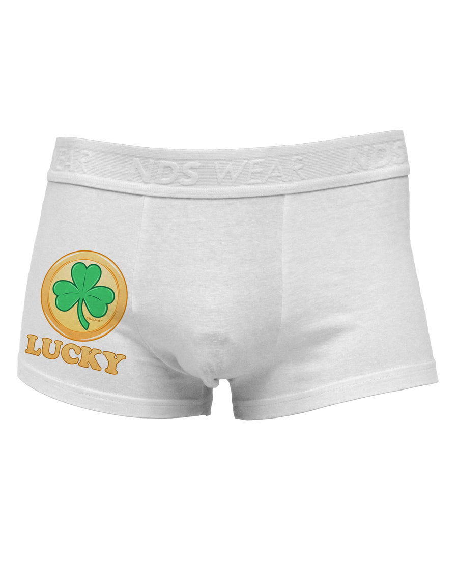 Shamrock Button - Lucky Side Printed Mens Trunk Underwear by TooLoud-Mens Trunk Underwear-NDS Wear-White-Small-Davson Sales