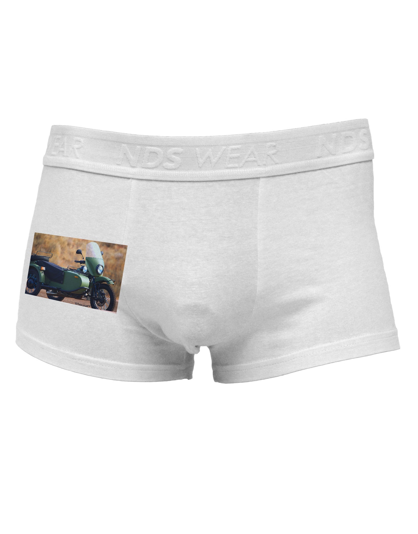 Sidecar Motorcycle Photo Side Printed Mens Trunk Underwear-Mens Trunk Underwear-NDS Wear-White-Small-Davson Sales