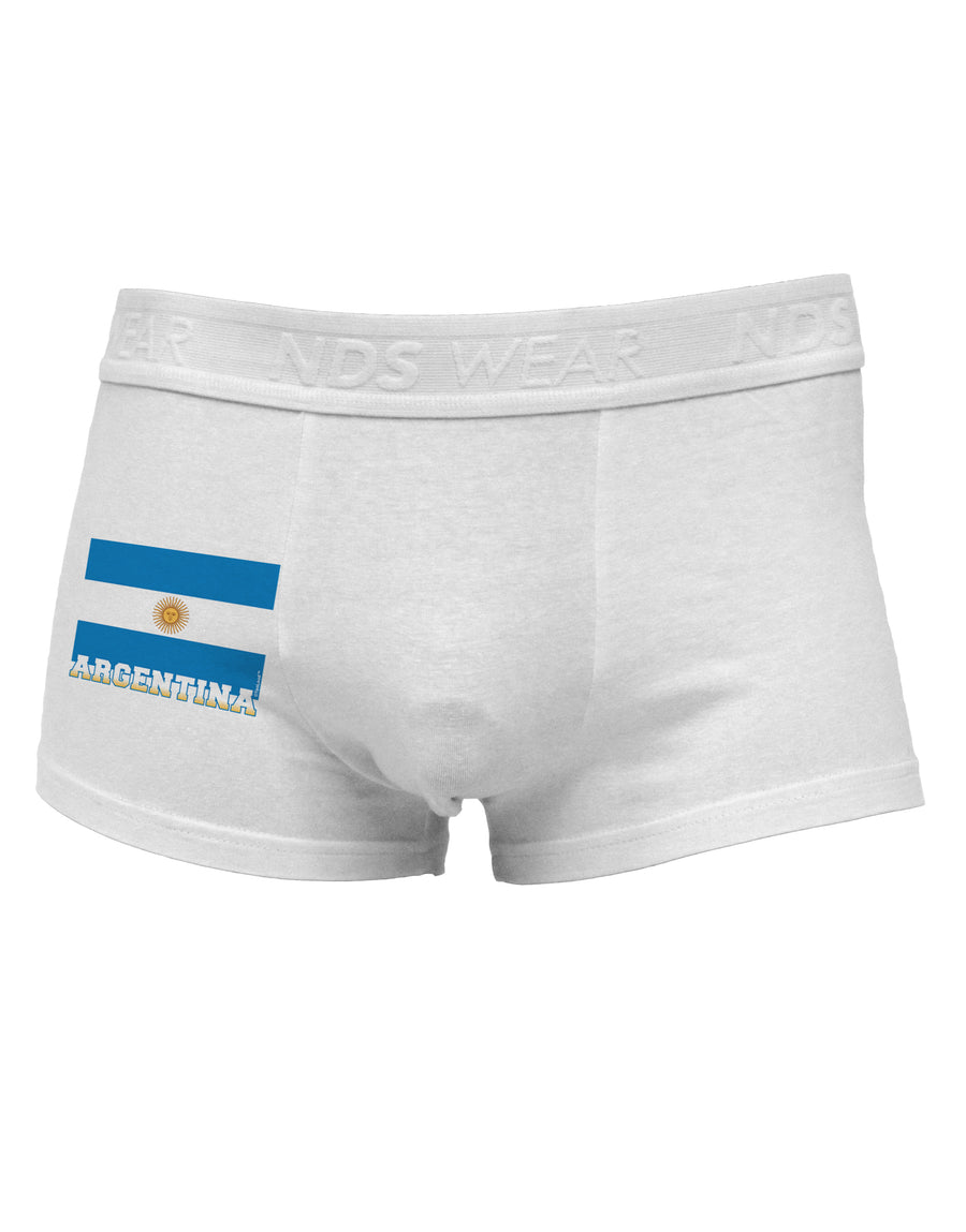 Argentina Flag Side Printed Mens Trunk Underwear-Mens Trunk Underwear-NDS Wear-White-Small-Davson Sales