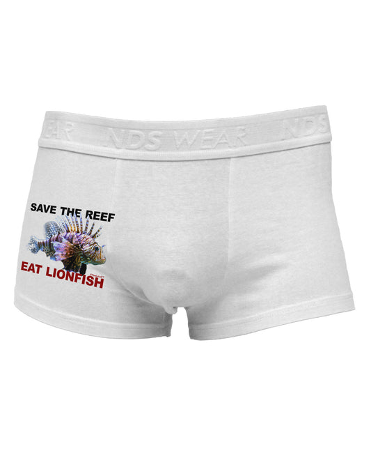 Save the Reef - Eat Lionfish Side Printed Mens Trunk Underwear-Mens Trunk Underwear-NDS Wear-White-Small-Davson Sales
