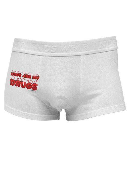 Hugs Are My Drugs Side Printed Mens Trunk Underwear-Mens Trunk Underwear-NDS Wear-White-Small-Davson Sales