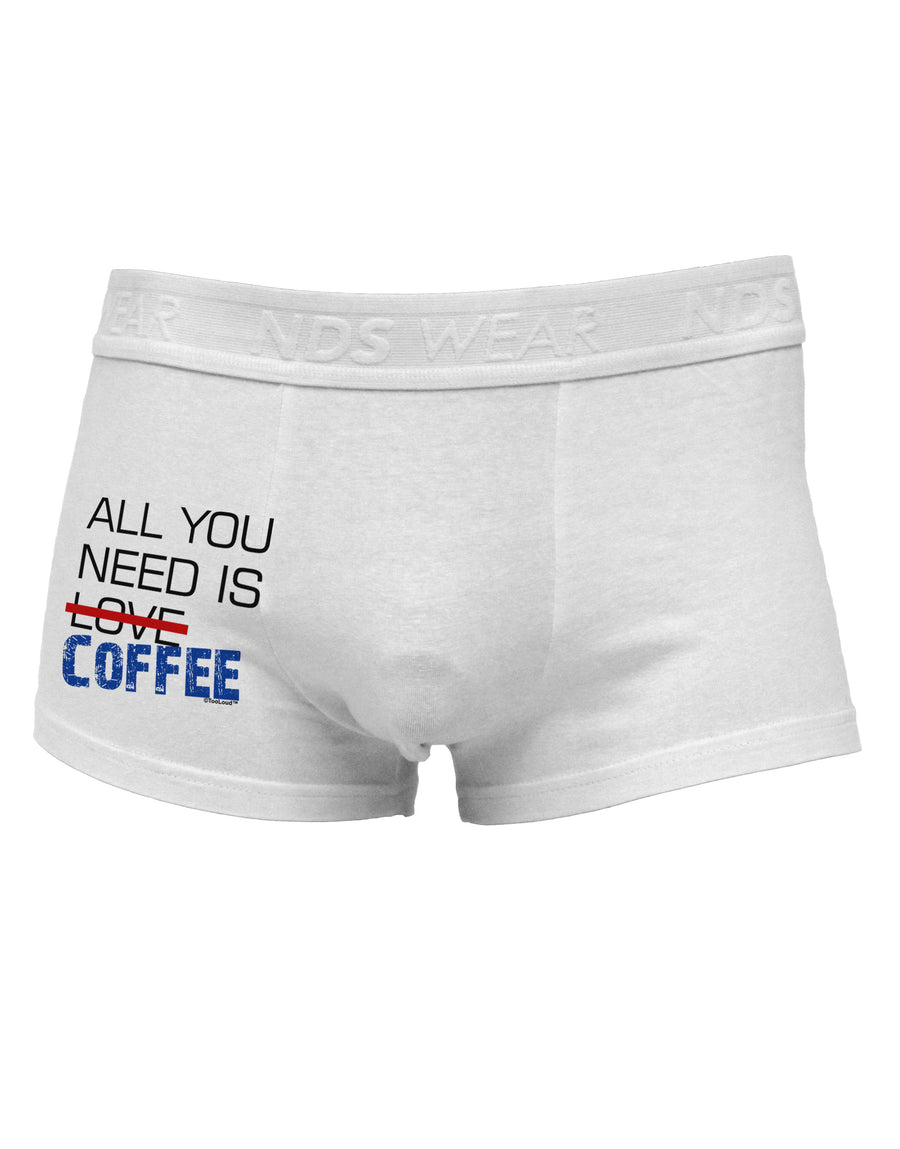 All You Need Is Coffee Side Printed Mens Trunk Underwear-Mens Trunk Underwear-NDS Wear-White-Small-Davson Sales