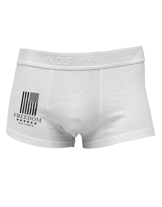 Freedom Flag BnW Side Printed Mens Trunk Underwear-Mens Trunk Underwear-NDS Wear-White-Small-Davson Sales