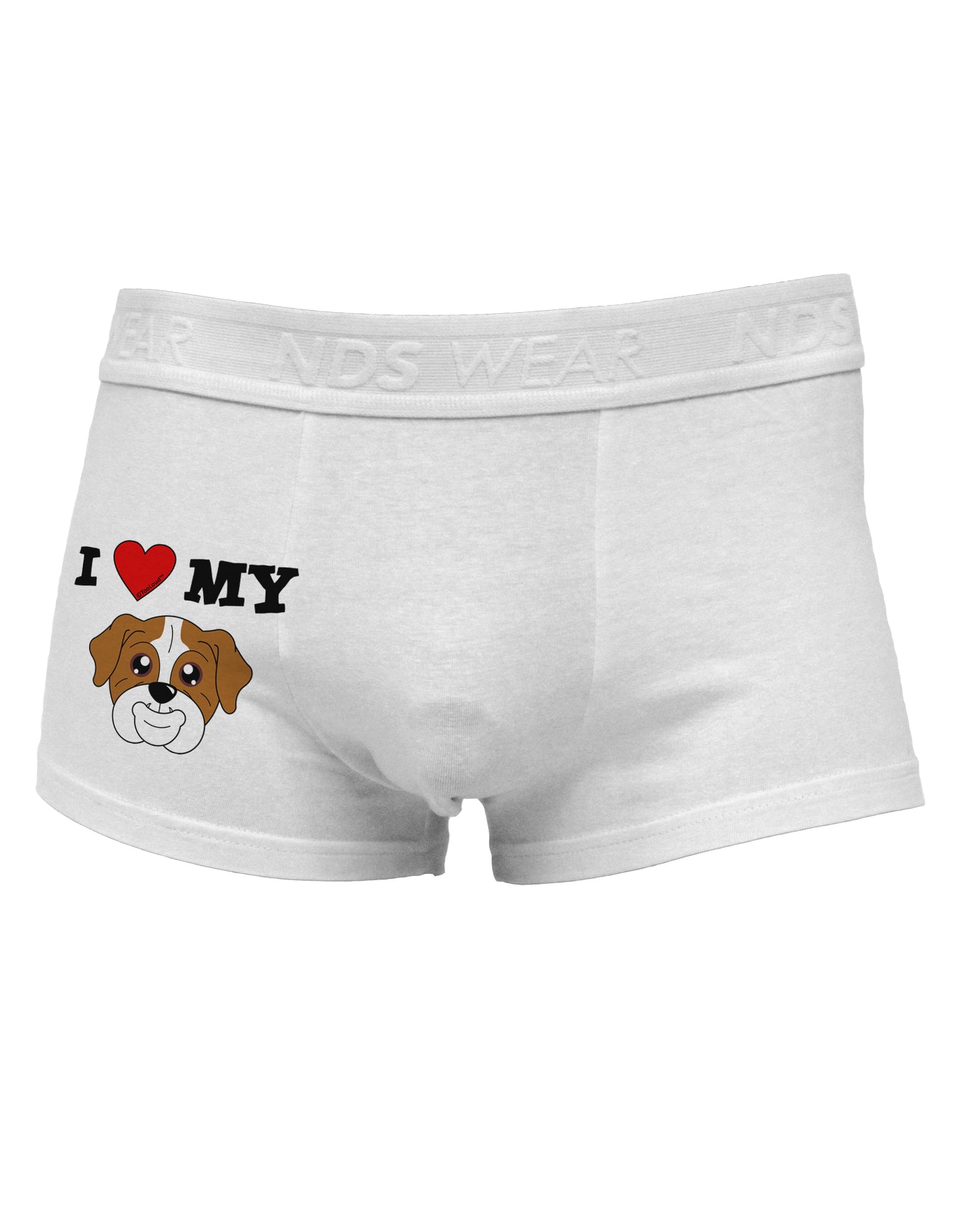 I Heart My - Cute Bulldog - Red Side Printed Mens Trunk Underwear by TooLoud-Mens Trunk Underwear-TooLoud-White-Small-Davson Sales