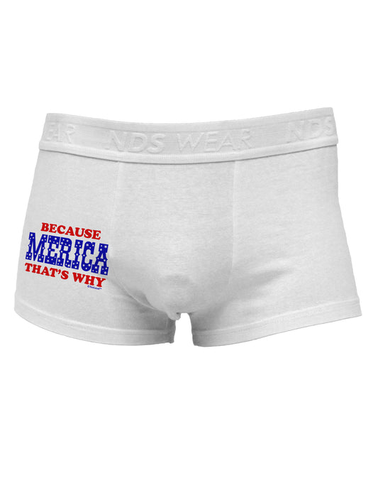 Because Merica That's Why Side Printed Mens Trunk Underwear-Mens Trunk Underwear-NDS Wear-White-Small-Davson Sales