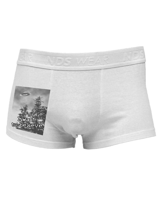 I Want to Believe - UFO Side Printed Mens Trunk Underwear by TooLoud-Mens Trunk Underwear-NDS Wear-White-Small-Davson Sales