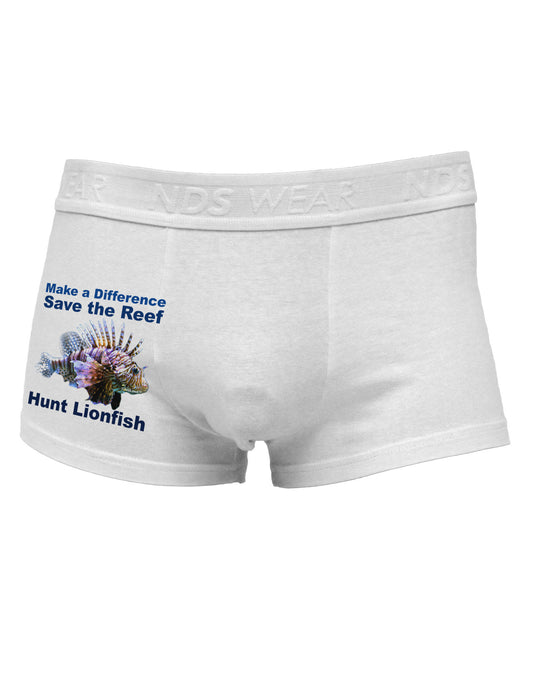 Save the Reef - Hunt Lionfish Side Printed Mens Trunk Underwear-Mens Trunk Underwear-NDS Wear-White-Small-Davson Sales