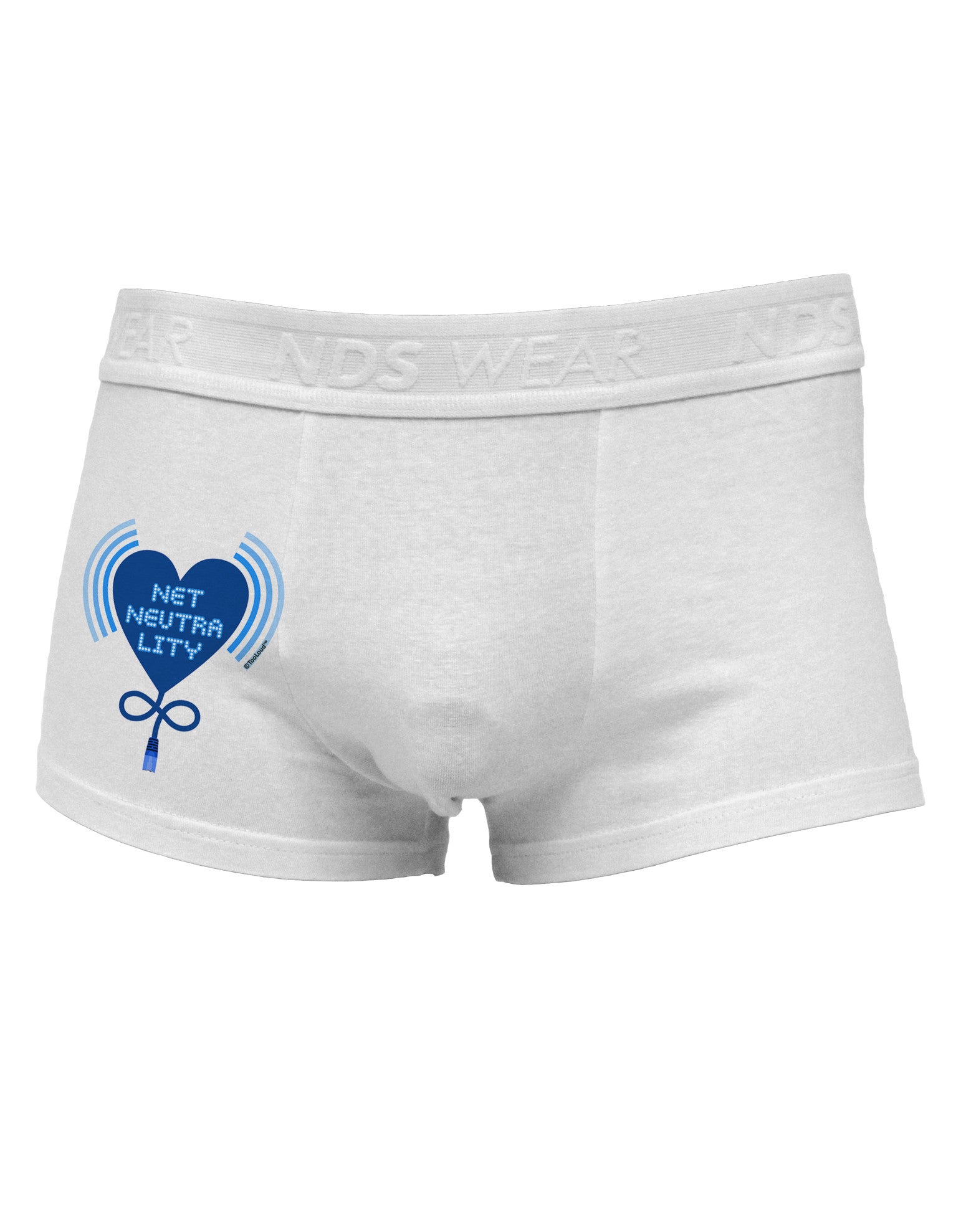 Heart Net Neutrality Side Printed Mens Trunk Underwear-Mens Trunk Underwear-NDS Wear-White-Small-Davson Sales