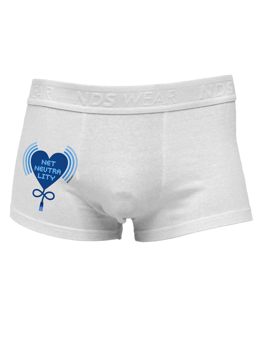Heart Net Neutrality Side Printed Mens Trunk Underwear-Mens Trunk Underwear-NDS Wear-White-Small-Davson Sales