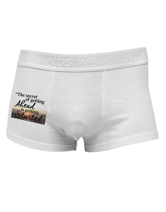 Getting Ahead Mark Twain Side Printed Mens Trunk Underwear-Mens Trunk Underwear-NDS Wear-White-Small-Davson Sales
