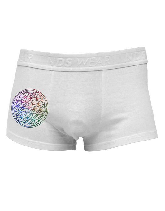 Flower of Life Circle Side Printed Mens Trunk Underwear-Mens Trunk Underwear-NDS Wear-White-Small-Davson Sales