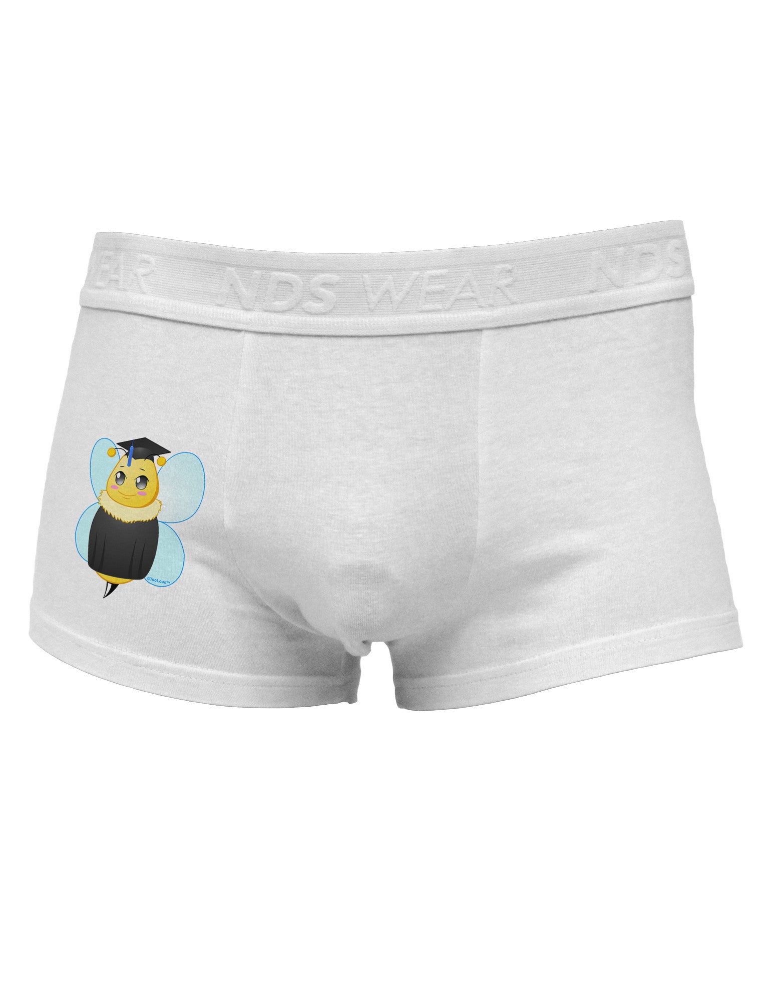 Graduation Bee Side Printed Mens Trunk Underwear-Mens Trunk Underwear-NDS Wear-White-Small-Davson Sales