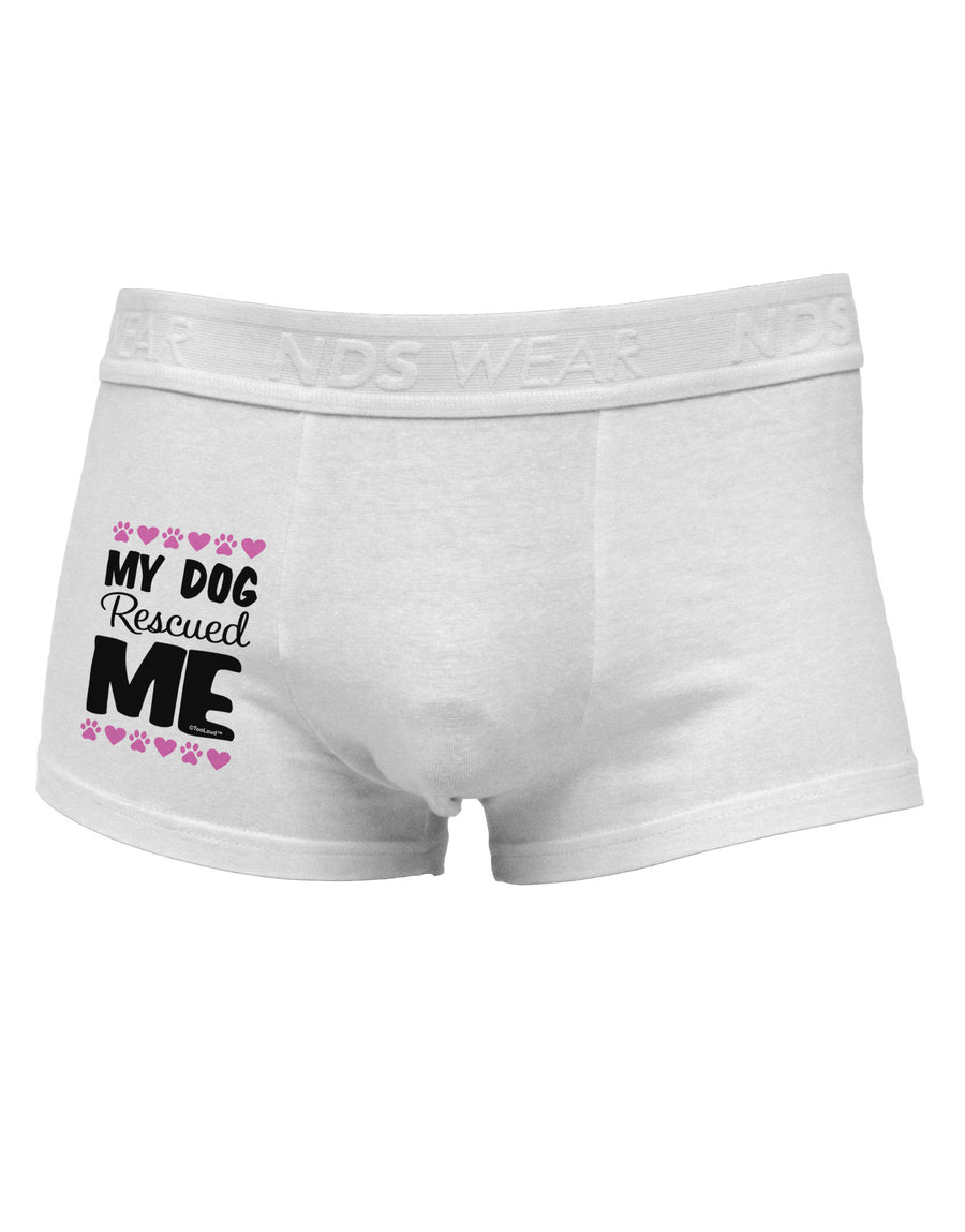 My Dog Rescued Me Side Printed Mens Trunk Underwear-Mens Trunk Underwear-NDS Wear-White-Small-Davson Sales