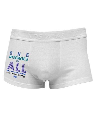 One Internet For All Keep The Net Neutral Side Printed Mens Trunk Underwear-Mens Trunk Underwear-NDS Wear-White-Small-Davson Sales