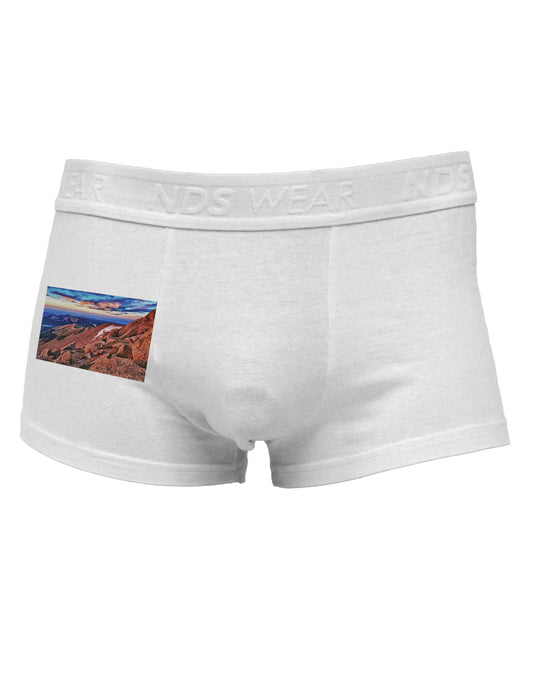 Colorado Mtn Sunset Side Printed Mens Trunk Underwear-Mens Trunk Underwear-NDS Wear-White-Small-Davson Sales