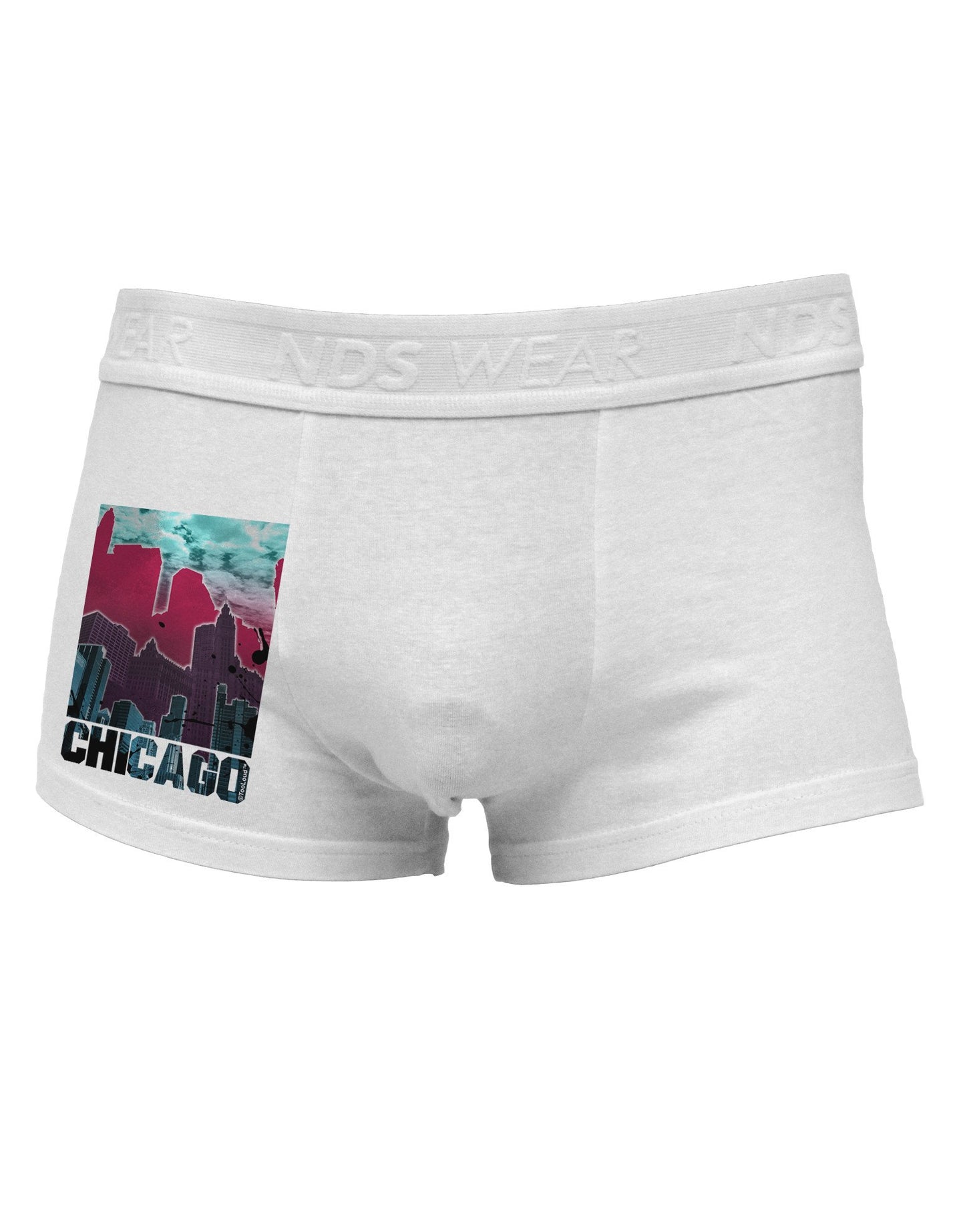 Chicago Abstract 2 Side Printed Mens Trunk Underwear-Mens Trunk Underwear-NDS Wear-White-X-Large-Davson Sales