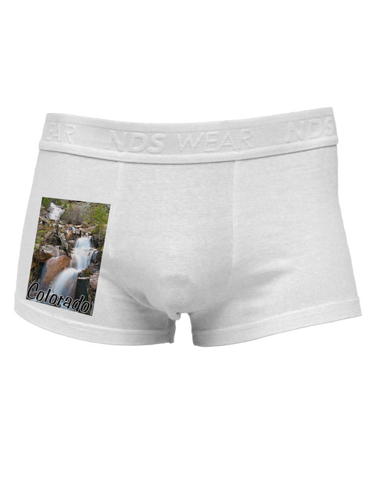 Colorado Waterfall Scene Text Side Printed Mens Trunk Underwear-Mens Trunk Underwear-NDS Wear-White-Small-Davson Sales