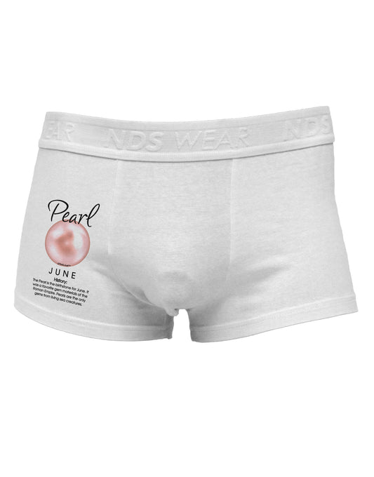 Birthstone Pearl Side Printed Mens Trunk Underwear-Mens Trunk Underwear-NDS Wear-White-Small-Davson Sales