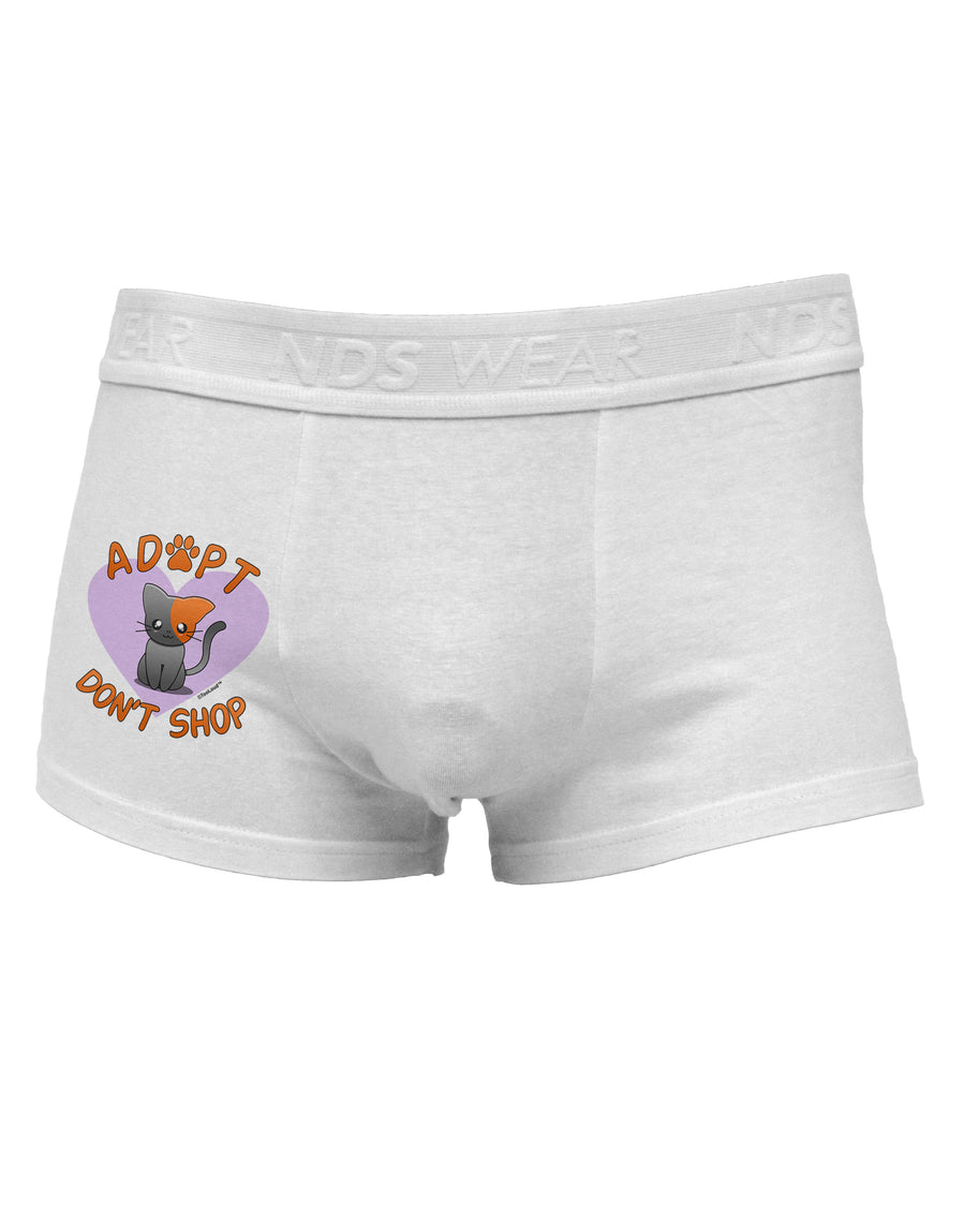 Adopt Don't Shop Cute Kitty Side Printed Mens Trunk Underwear-Mens Trunk Underwear-NDS Wear-White-Small-Davson Sales