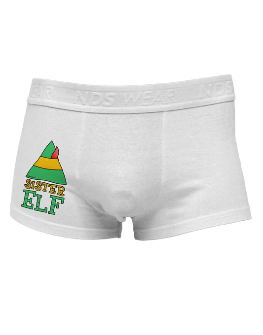 Matching Christmas Design - Elf Family - Sister Elf Side Printed Mens Trunk Underwear-Mens Trunk Underwear-NDS Wear-White-Small-Davson Sales