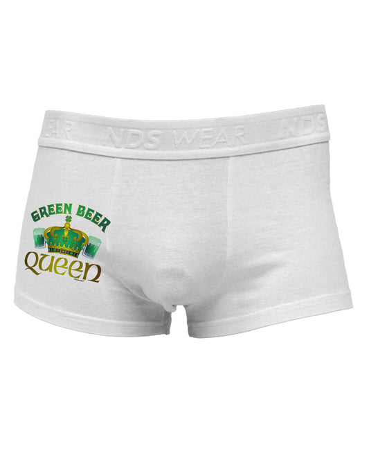 Green Beer Queen Side Printed Mens Trunk Underwear-Mens Trunk Underwear-NDS Wear-White-Small-Davson Sales