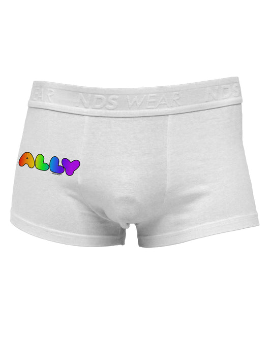 LGBT Ally Rainbow Text Side Printed Mens Trunk Underwear by TooLoud-Mens Trunk Underwear-NDS Wear-White-Small-Davson Sales