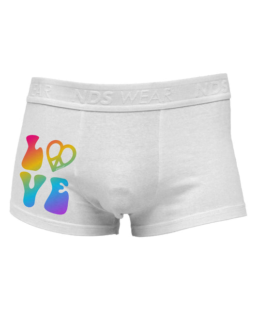 Peace and Love - Peace Heart Love Side Printed Mens Trunk Underwear-Mens Trunk Underwear-NDS Wear-White-Small-Davson Sales