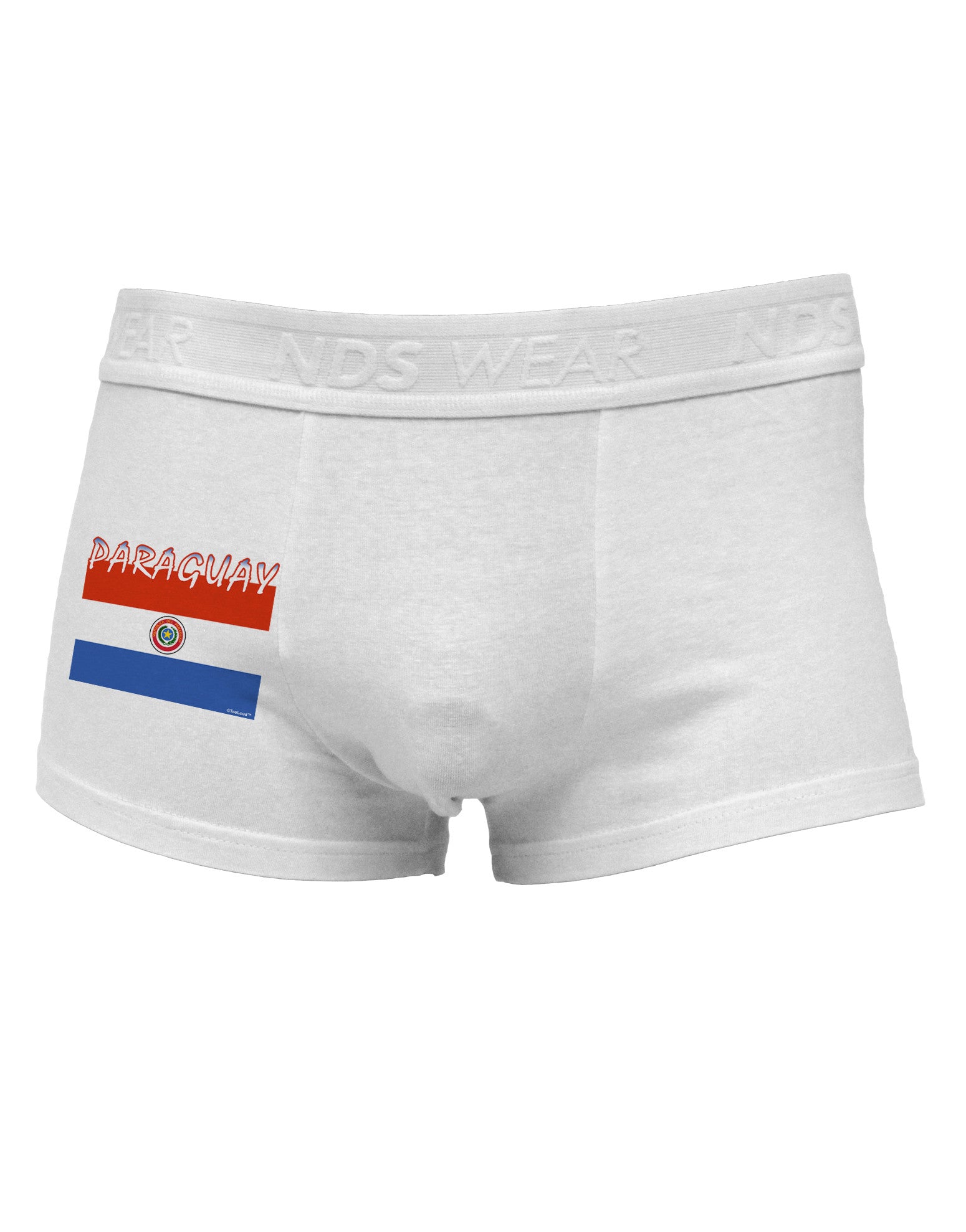Paraguay Flag Side Printed Mens Trunk Underwear-Mens Trunk Underwear-NDS Wear-White-Small-Davson Sales